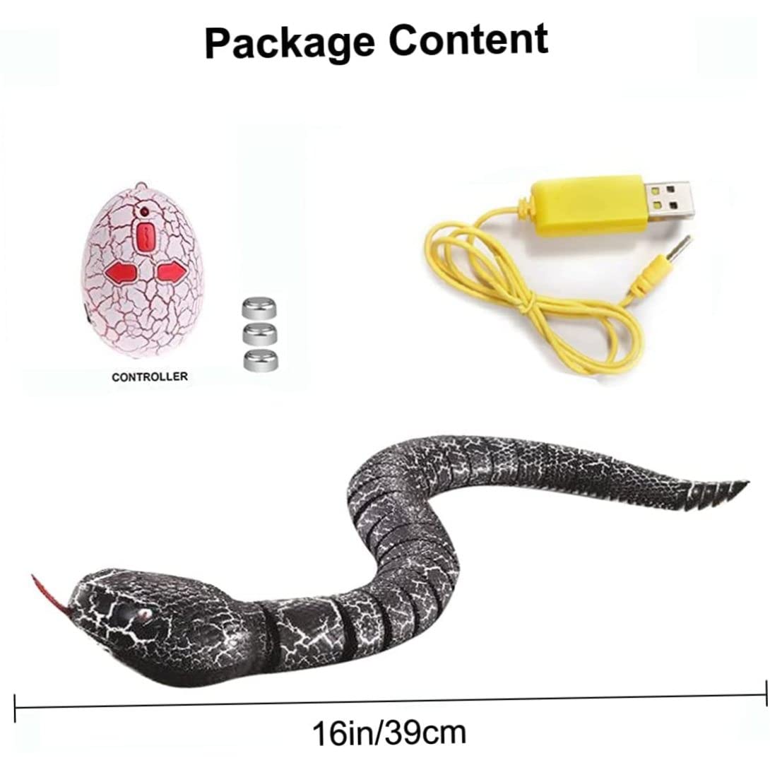 Jouet Serpent télécommandé réaliste de 16 Pouces, Rechargeable, pour Cadeau d'anniversaire, Halloween, Serpent Iguane réaliste, télécommandé