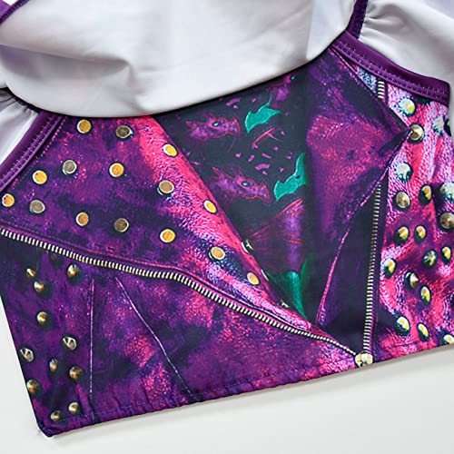 Cute Descendants Bathing Suit for Girls, Princess 2 Pieces Swimsuits Cartoon Printed Swimwear Bikini Sets3