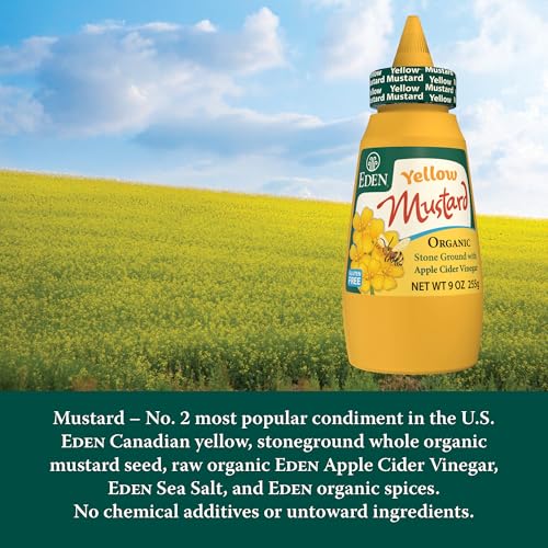 Eden Yellow Mustard, Organic, Squeeze Bottle, 9 Ounce