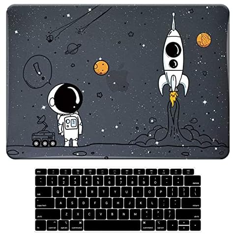 BYCeKe for MacBook Air 13 Inch Case 2020-2018 Release A2337 M1 A2179 A1932 MacBook Air 2021 Case Plastic Hard Shell Case & Keyboard Cover Fit 13 inch MacBook Air w/ Retina Display & Touch ID,Astronaut Cover