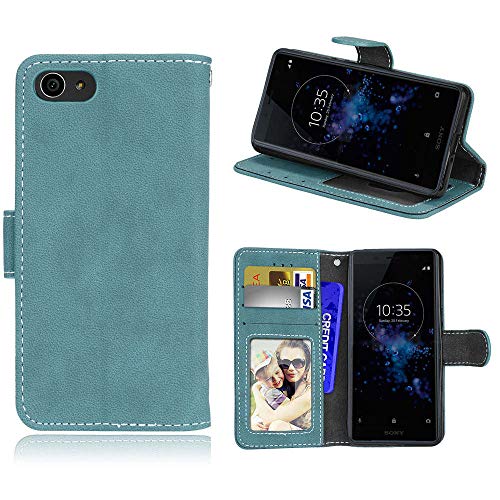 voor Sony Xperia ace Hoesje PU Lederen Card Slots Wallet portemonnee Flip Case Cover (Blauw)