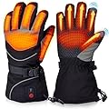 Heated Gloves for Men Women Rechargeable, 7.4v Battery Heated Ski Gloves Touchscreen Electric Gloves Heated Waterproof Heating Gloves for Winter Outdoor Work Skiing Hiking Camping (Medium)