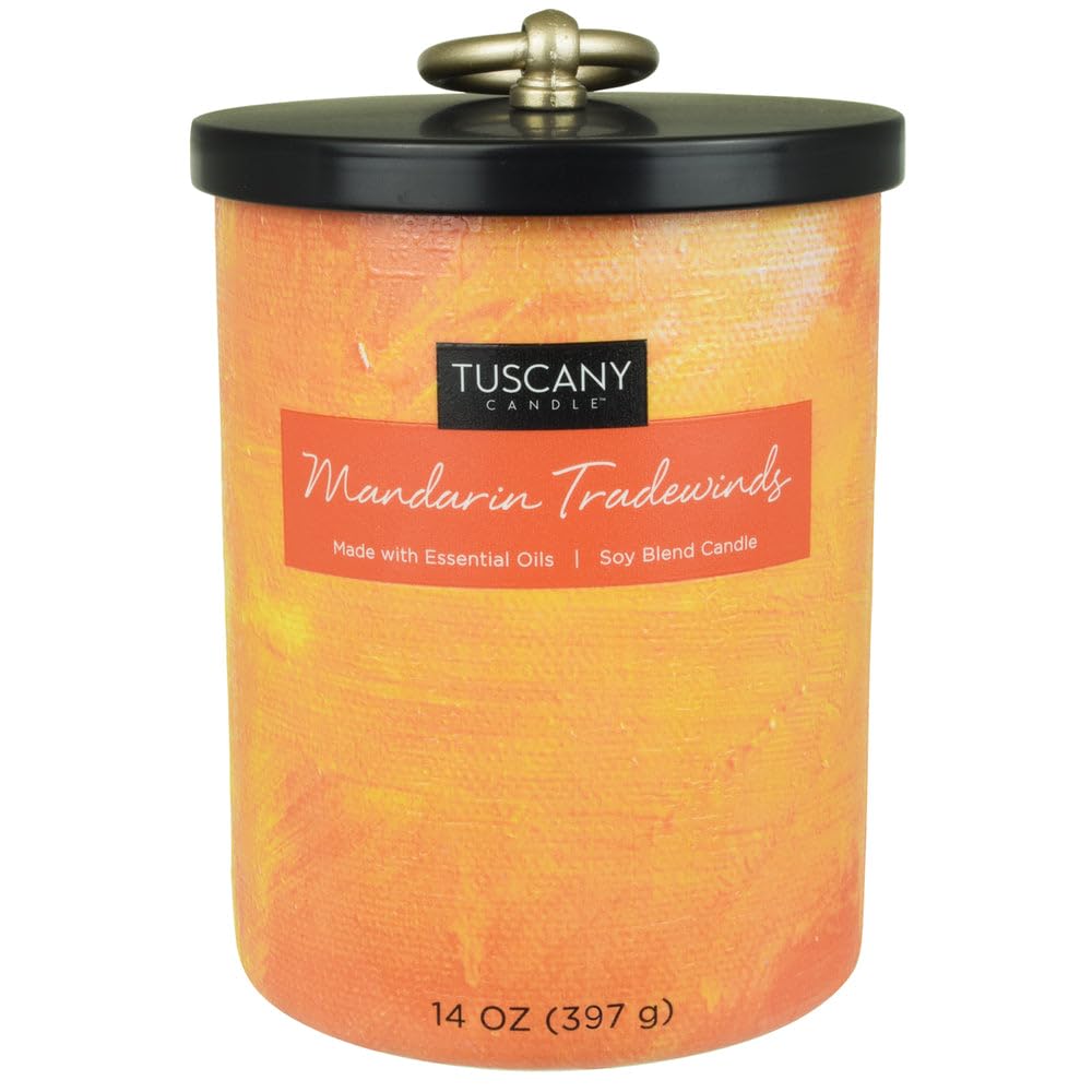 Empire Candle Mandarin Tradewinds Scented Jar Candle, 14 oz, Burn Time 50 Hours, Home Fragrance, Room Accessories