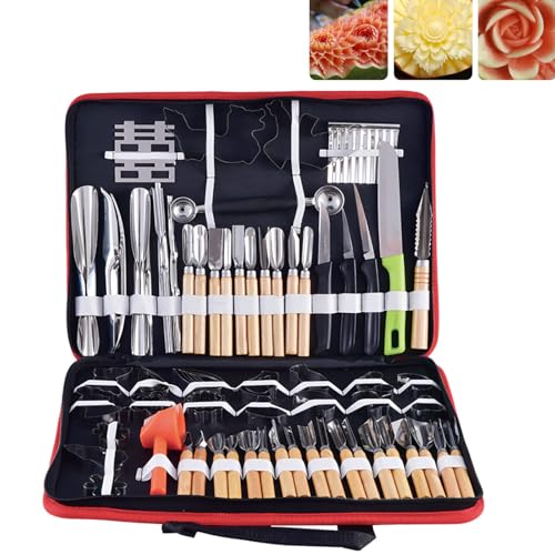 80pcs Food Carving Tools Kit, Multifunctional Stainless Steel Kitchen Decorative Cutter, Handle Diameter: 3-40mm, Blade Length: 6cm, Handle Length: 10cm, for Carving Vegetables and Fruits