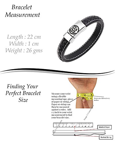 Image of Young & Forever Men's Genuine Braided Leather and Titanium Steel Bracelet | Bold Punk Tiger Eye Bead & Multi-Strand Wrist Bands | Vintage Nautical Clasp & Animal Head Hook Hook Kada Style Options
