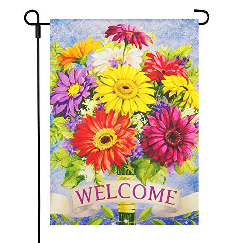 LAYOER 12.5 x 18 Inch Home Garden Flag House Double Sided Spring Summer Flowers Decorative Banner Yard Outdoor(13 x 18 Inch)
