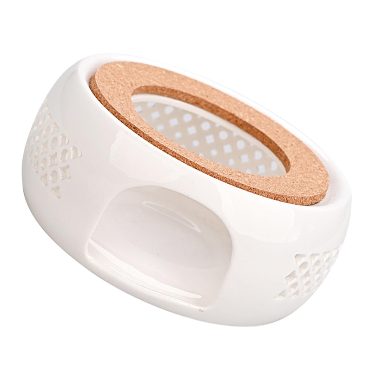 Wakauto 1Pc Ceramic Teapot Warmer Base with Candle Holder Unique Teapot Heater for Warming Tea Heating Food Elegant Desktop Decoration for Brewing Enhancing Tea Aroma