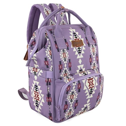 Image of Wrangler Aztec Backpack Organized Daypack Travel Baby Bag with Stroller Strap and Side Bottle Pockets WG2204-9110LV