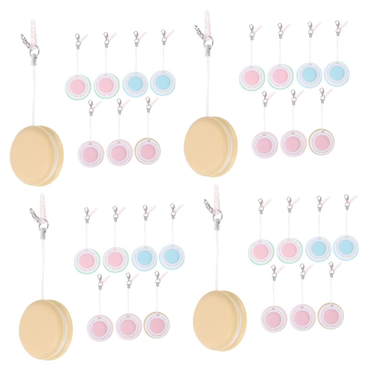 Healeved 4 Set Di Simpatici Detergenti Per Lo Schermo Del Telefono Con Design Macaron Facili Da Trasportare Con Cordino 8 Pezzi * 4