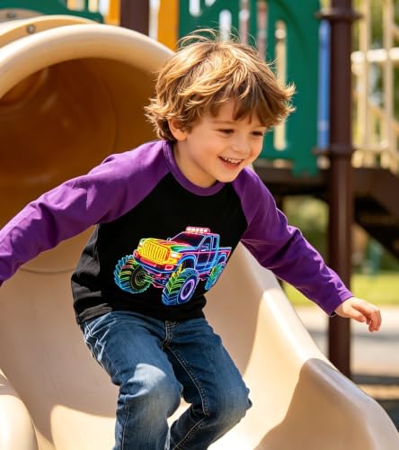 Image of Boys Construction Long Sleeve Raglan T-Shirt for 2-6 Years