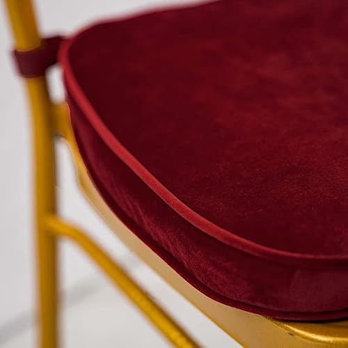 Balsacircle 2 In Thick Wine Velvet Chiavari Chair Cushion With Removable Cover Wedding Party Reception Dinner Catering Decorations #TOP5
