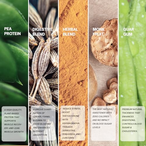 Image of Men Power Plant Protein (Caffe Mocha-500gm) Pack of 1 | Sugar Free | 5 Natural Herbs | 4.5gm BCAAs | Support Immunity, Fertility & Weight Management | Easy to Digest