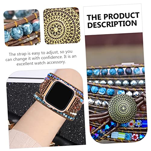 Correa tejida mu帽equeras relojes moda mujer pulsera cuentas bandas trenzadas hechas a mano 4