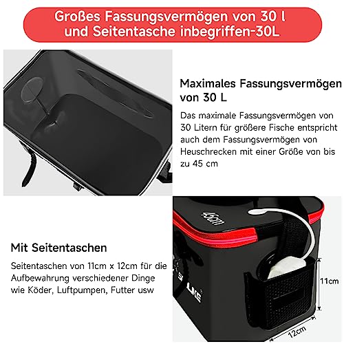 KOMCLUB Secchio da pesca, 45 cm, portatile