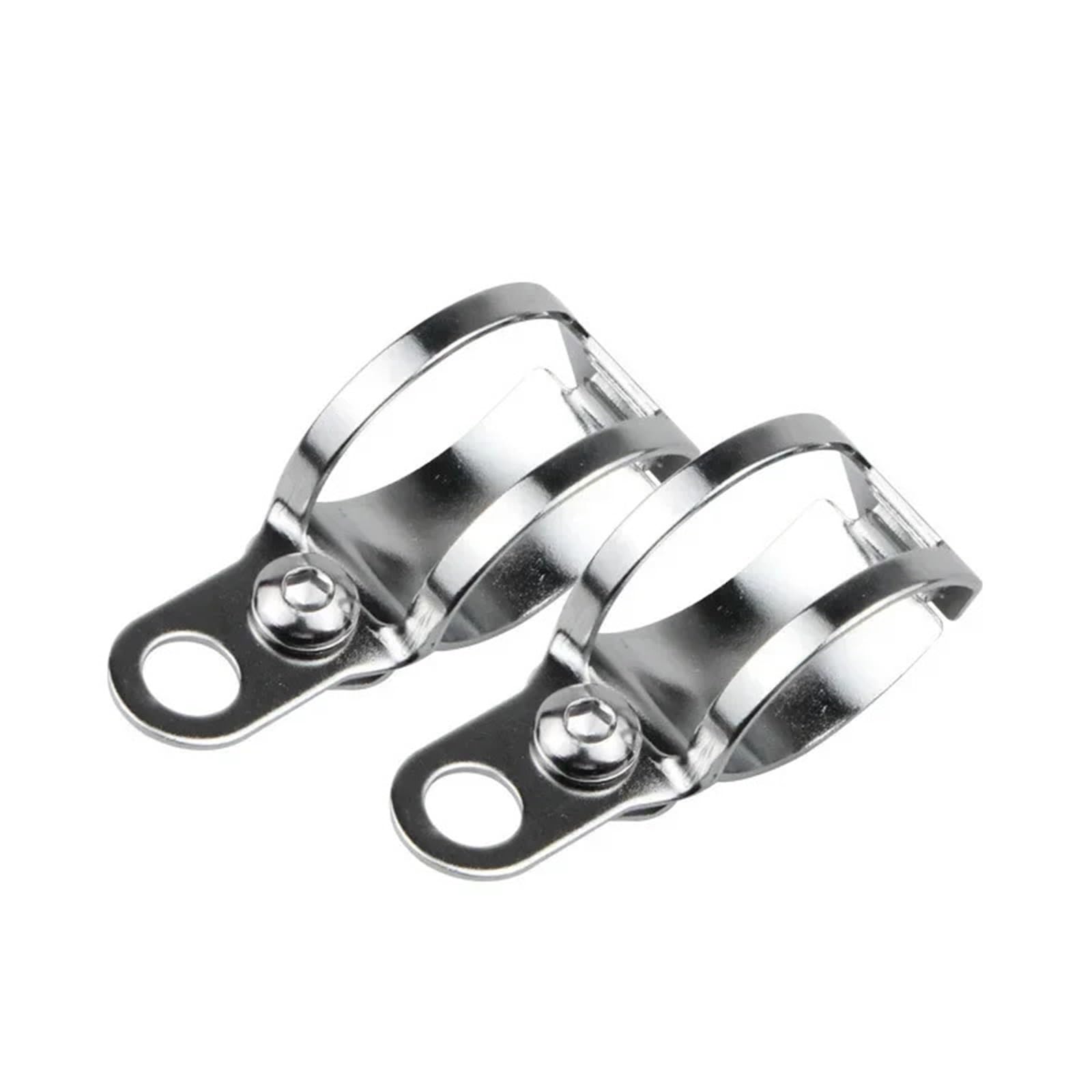 Geardrivex 1Pair Sliver Headlight Bracket 2Pcs Motorcycle Turn Signal Light Mount Bracket 30-43Mm For Support Fit For Motorcycle Auxiliary Headlights Moto Custom(1Pair Sliver)