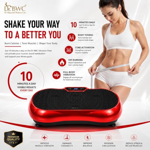 Image of Dr BWC Crazy Fit Vibration Plate Machine for Home |Vibration Plate for Women & Men |Sliming Weight Loss Machine | 99 Vibration Level | 5 pre Set Auto Programme | Muscle Toning, Flexibility