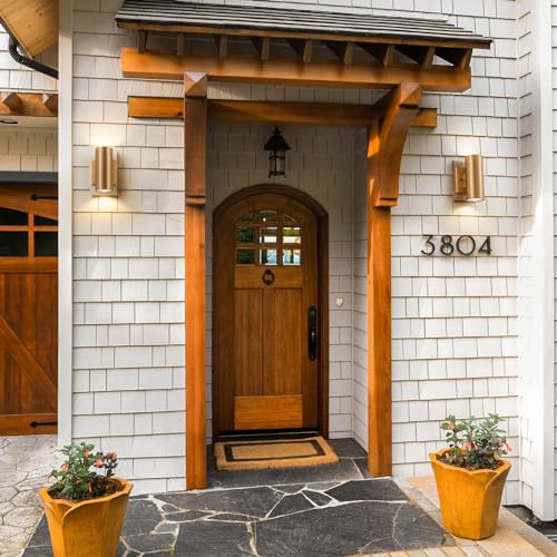 Image of Up and Down Lights Outdoor, Modern Gold LED Outdoor Wall Lights Fixture in 2 Lights, 7 inch Cylinder Exterior Light Fixture Wall Mount for Porch Patio Garage House Entryway