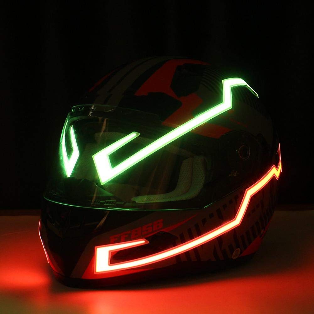 Rechargable Version Motorcycle Helmet EL Light Strip Night Signal Modified Glowing Bars Sticker - Blue Numercmb58