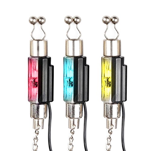 Discoball Fishing Bite Alarm LED Illuminated Hangers Bite Alarm Chain Bite Indicators 3 packs