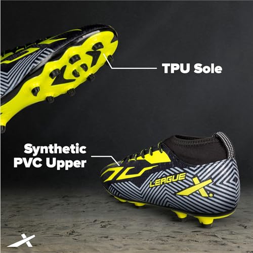 Vector X League Football/Soccer Shoe/Studs with Rib Ankle for Men 4 51hnnz5towL