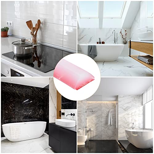 Tira autoadhesiva de silicona para barrera de agua de ducha, sello de suelo de 39.36 pulgadas para habitaciones húmedas, protector de agua eficaz para separación de bañera y ducha (negro)