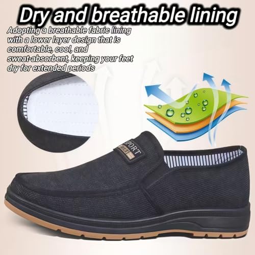 Men's Hands Free Slip on Loafers Casual Sneakers Canvas Walking Shoes3