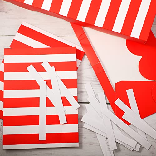 Image of Tallew 4 Pcs 3D Circus Awning Wall Decoration Farmers Market Party Decorations Carnival Awning for Halloween Carnival Theme Party Classroom Decorations(Red and White)