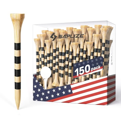 Saplize 150Pcs Bamboo Golf Tees, Stable And Reliable Golf Tees, 3 1/4''