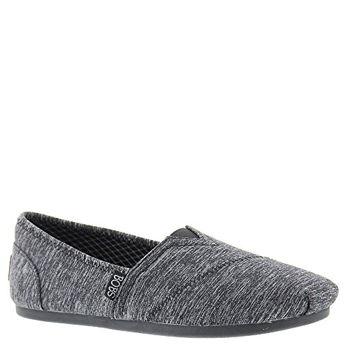 Image of Skechers Women's Bobs from Plush Fashion Slip-on Flat Black Heather 11 B(M) US
