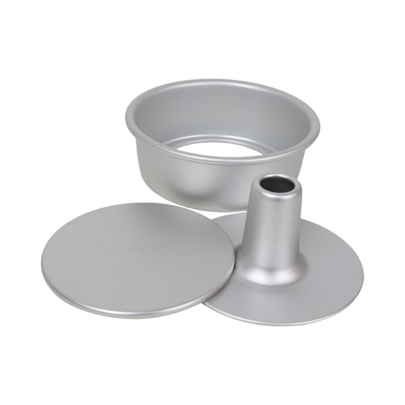 Molde de gasa para hornear tartas, molde de gasa para tartas, molde redondo de fondo suelto para cupcakes, molde redondo de acero inoxidable para hornear pasteles de gasa, hueco (17 x 14,3 x 7,1 cm)