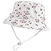 Taidor Bébé Chapeau de Soleil Bob pour Tout-Petit Chapeau de Plage D'été à Imprimé Mignon avec Jugulaire Réglable pour Enfants Floral Blanc 48