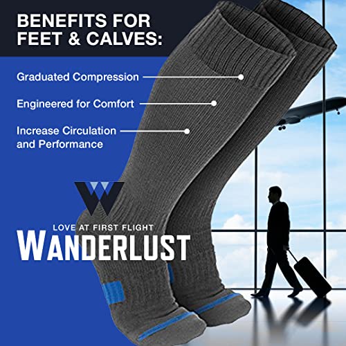 Image of Wanderlust Everyday Use Graduated Compression Socks - Support Stockings for Men & Women