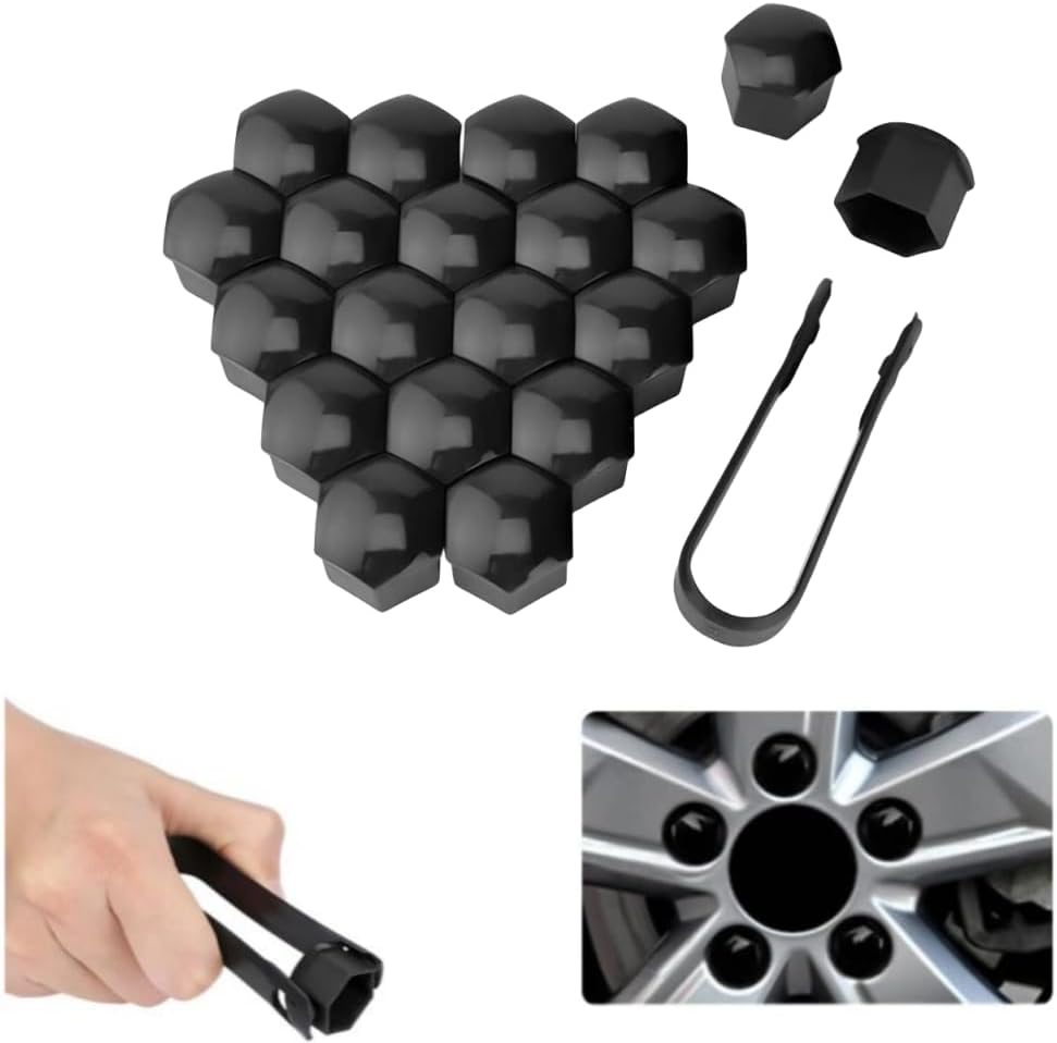 20PCS Wheel Nut Covers Bolt Caps,17 mm Vinyl Lug Bolt Cover, Auto Hub Screw Exterior Protection Anti-Theft Cap with Remover Tool,car Wheel nut Cap【Please Pay Attention to The Size Before Purchase】