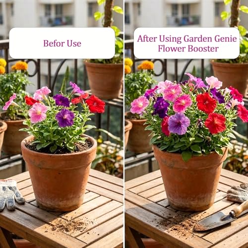 Image of Garden Genie Flower Booster Fertilizer for Flowering Plants, 830g | Organic Fertilizer for Flower Plants Home Garden | Essential Flowering Fertilizer Powder