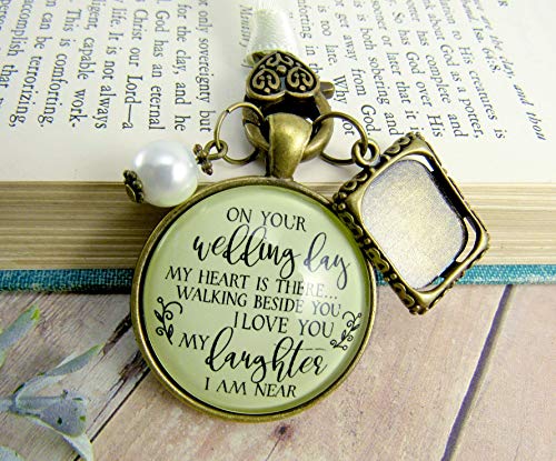 Bouquet Charm On Your Wedding Day Remembrance Of Mom Dad For Daughter Rustic