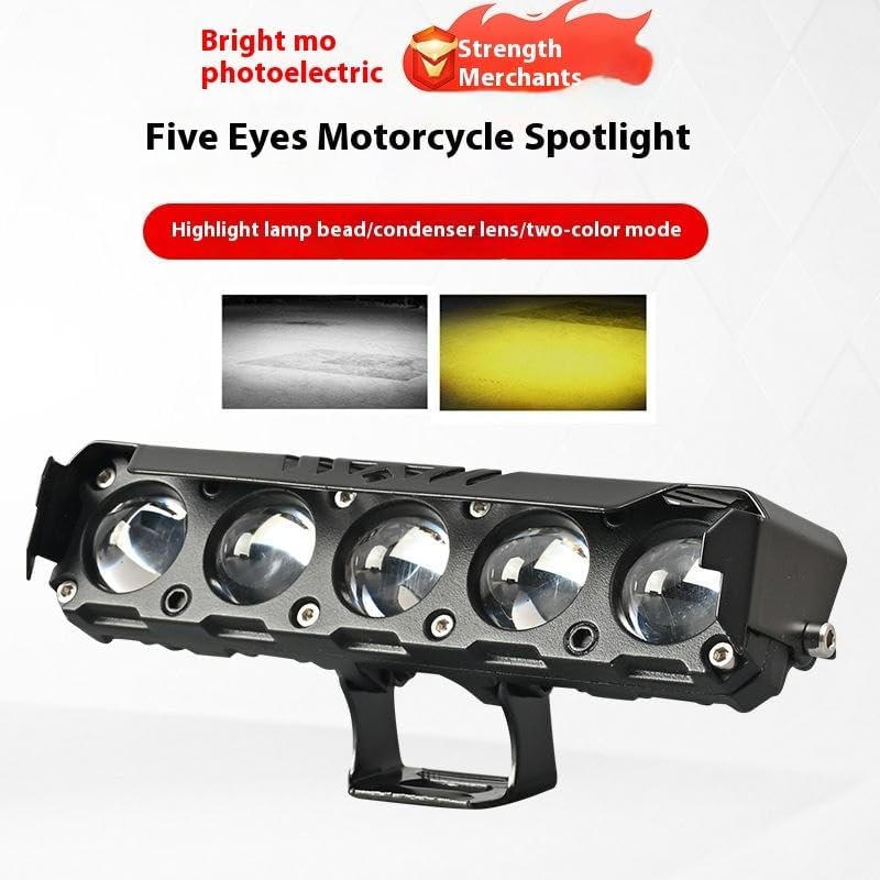 Image of 30W LED Auxiliary Light 5 Lens, Yellow White Beam, 4 Modes Flashing Fog Lamp for Bike & Car