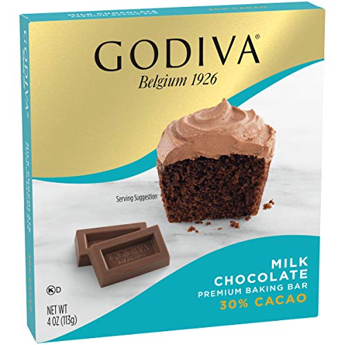 GODIVA Milk Chocolate Premium Baking Bar (4 oz Box. Pack of 12)