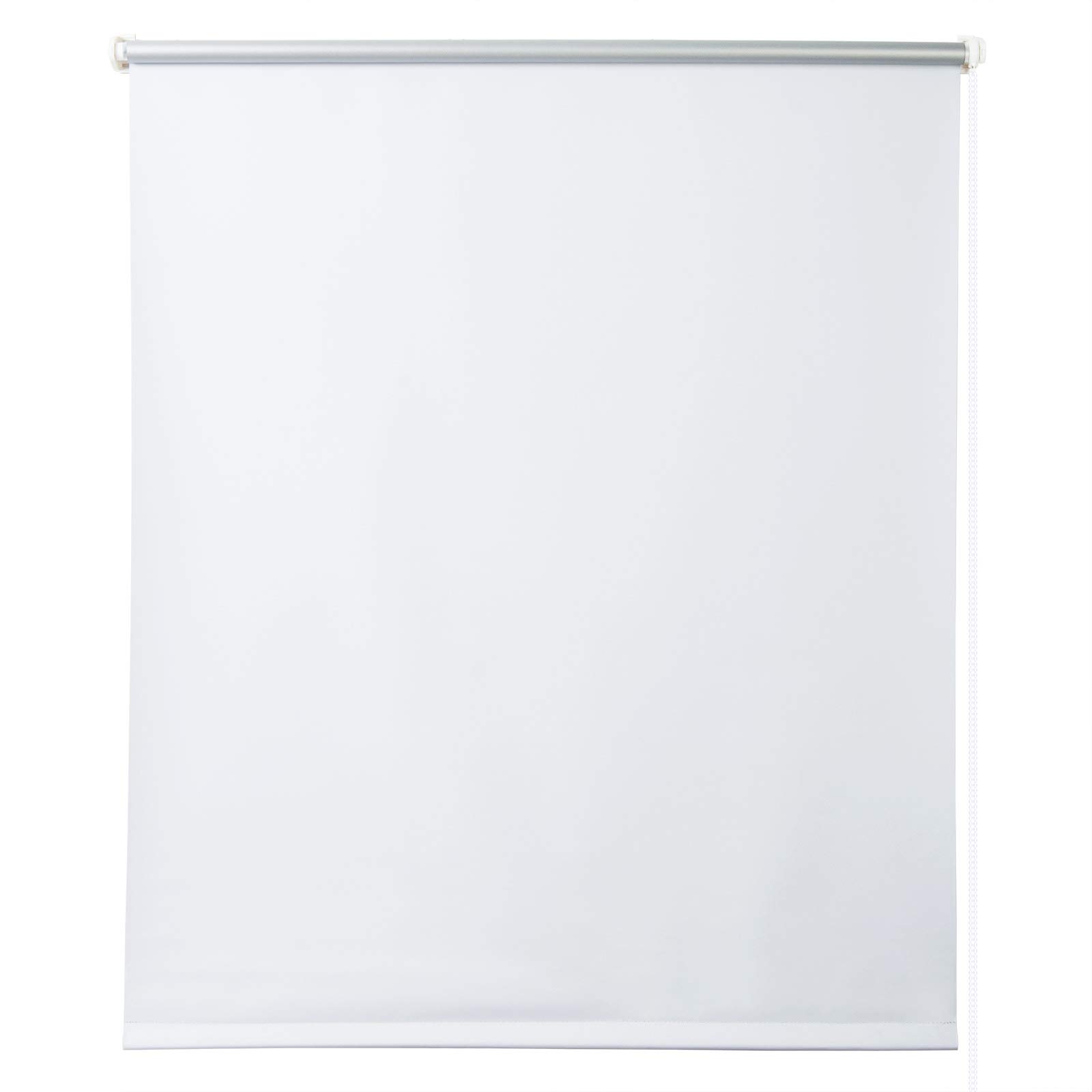 Laneetal Dubbel rolgordijn, zonder boren, klembevestiging, duo-rolgordijn, rolgordijn met trekkoord, zicht- en zonwering, voor ramen, deur, muur, lichtdoorlatend en verduisterend (wit grijs turquoise, 80 x 150 cm