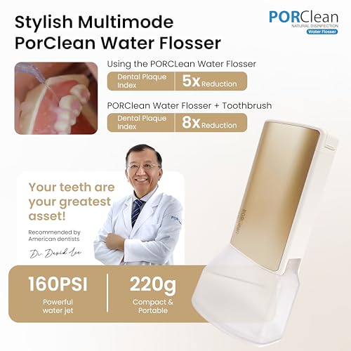 Image of THIN601 Electric Water Flosser for Teeth Cleaning, Portable Oral Irrigator with 2 Tips, 160 PSI, 4 Modes, Dual Water Tanks, IPX7 Waterproof Cordless Dental Flosser implants - 1 Year Warranty