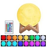 Lámpara Luna 3D,Tomshine 15cm Lámpara Mesilla de Noche,16 