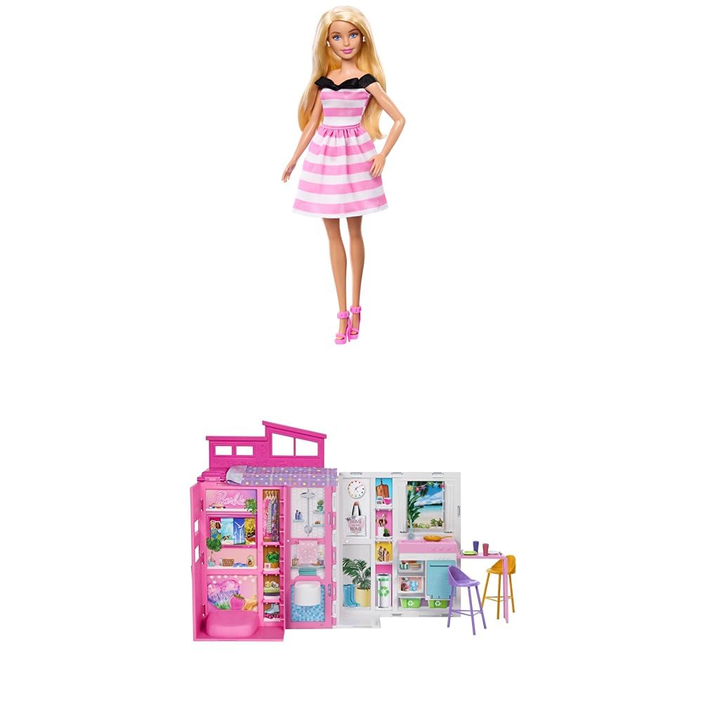 ピンクの髪のバービー体格の良い子 楽天市場】バービー65 はじめてのバービー ピンクのロゴドレス