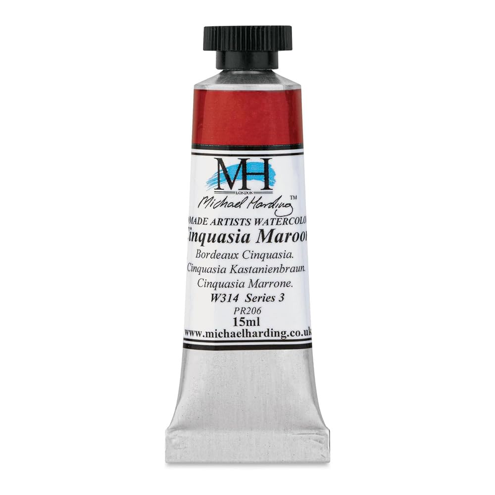 Michael Harding Cinquasia Maroon Professional Watercolors - 15Ml Tubes (Cinquasia Maroon)