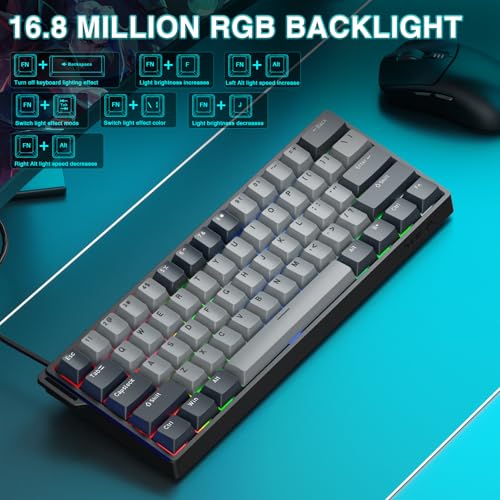Image of AULA WIN60 HE PRO 60% Mechanical Gaming Keyboard Wired, Magnetic Switch Hot Swappable, Adjustable Actuation Rapid Trigger Mode, 8000Hz Polling Rate, RGB Small Keyboard 60 Percent Compact Design for PC