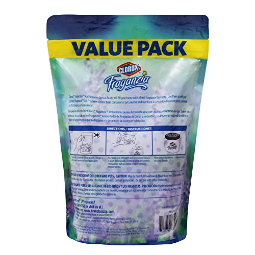 Image of Clorox - BB11979 Fraganzia Air Freshener Crystal Beads Refill Pouch in Lavender with Eucalyptus | Long Lasting Fragrance Value Pack, 30 Ounces Value Pack Air Freshener Refills