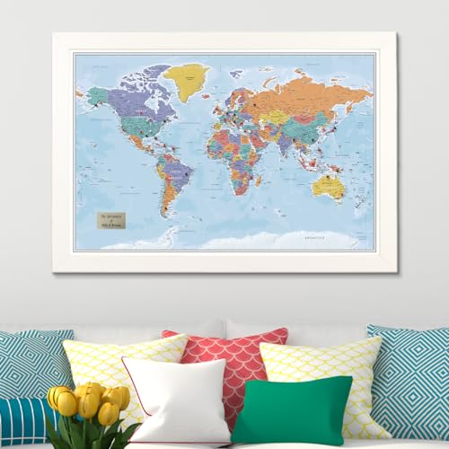 Push Pin Travel Maps PPTM_MB_B_TW_PERS Customizable Blue Oceans World thumb #7