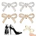 2 Pairs Shoe Clips,Rhinestone Bow Shoe Clips,Detachable Classic Fashion Sparkling Bow Heels,Heels Accessories Fashion Bridal Wedding Shoe Jewelry Clips Shoes Jewelry Decoration