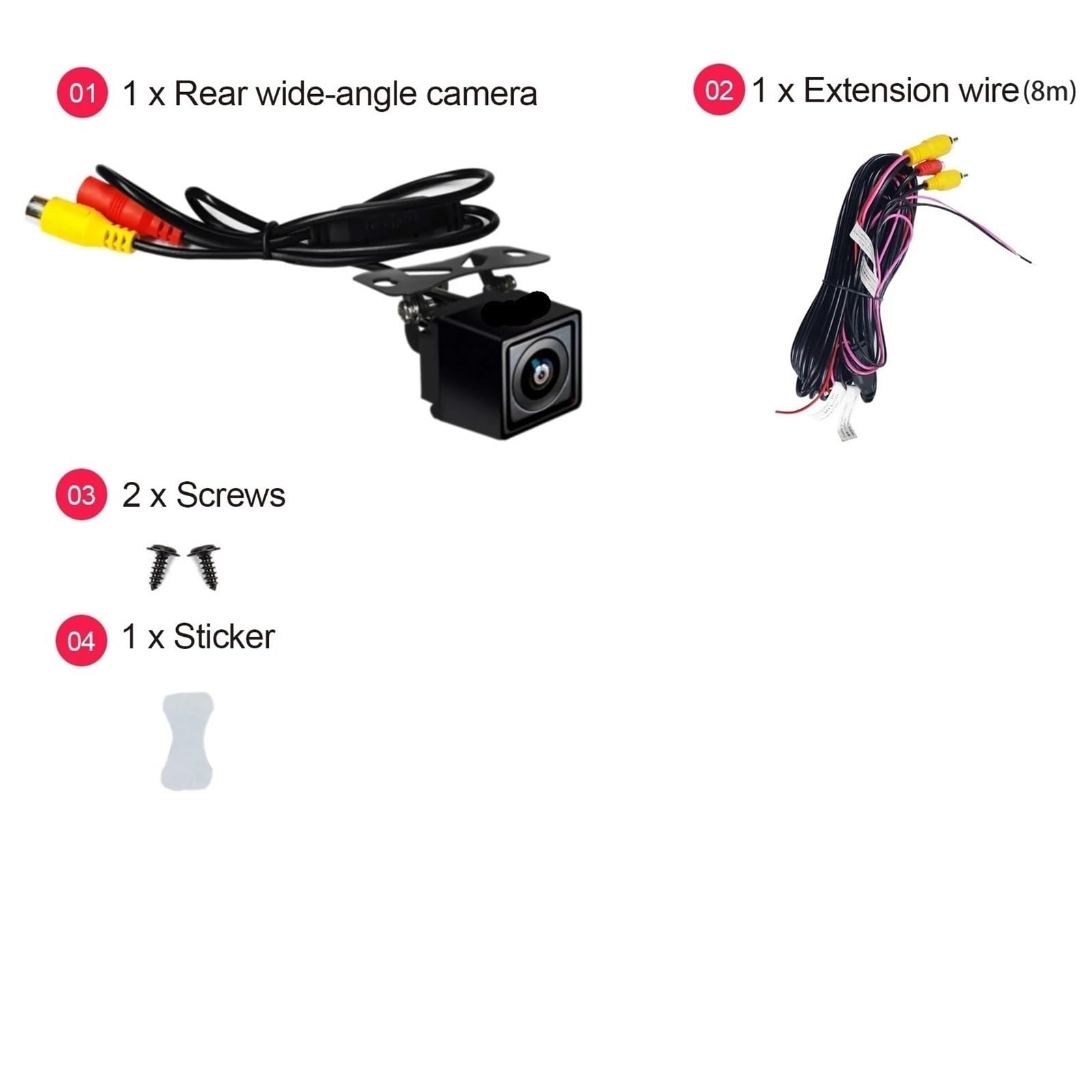 Telecamera per retromarcia Telecamera per auto posteriore HD 720P Retrovisore live 180° grandangolare Surround View Parcheggio Visione notturna per retromarcia per impermeabile(AC-HD03LR)