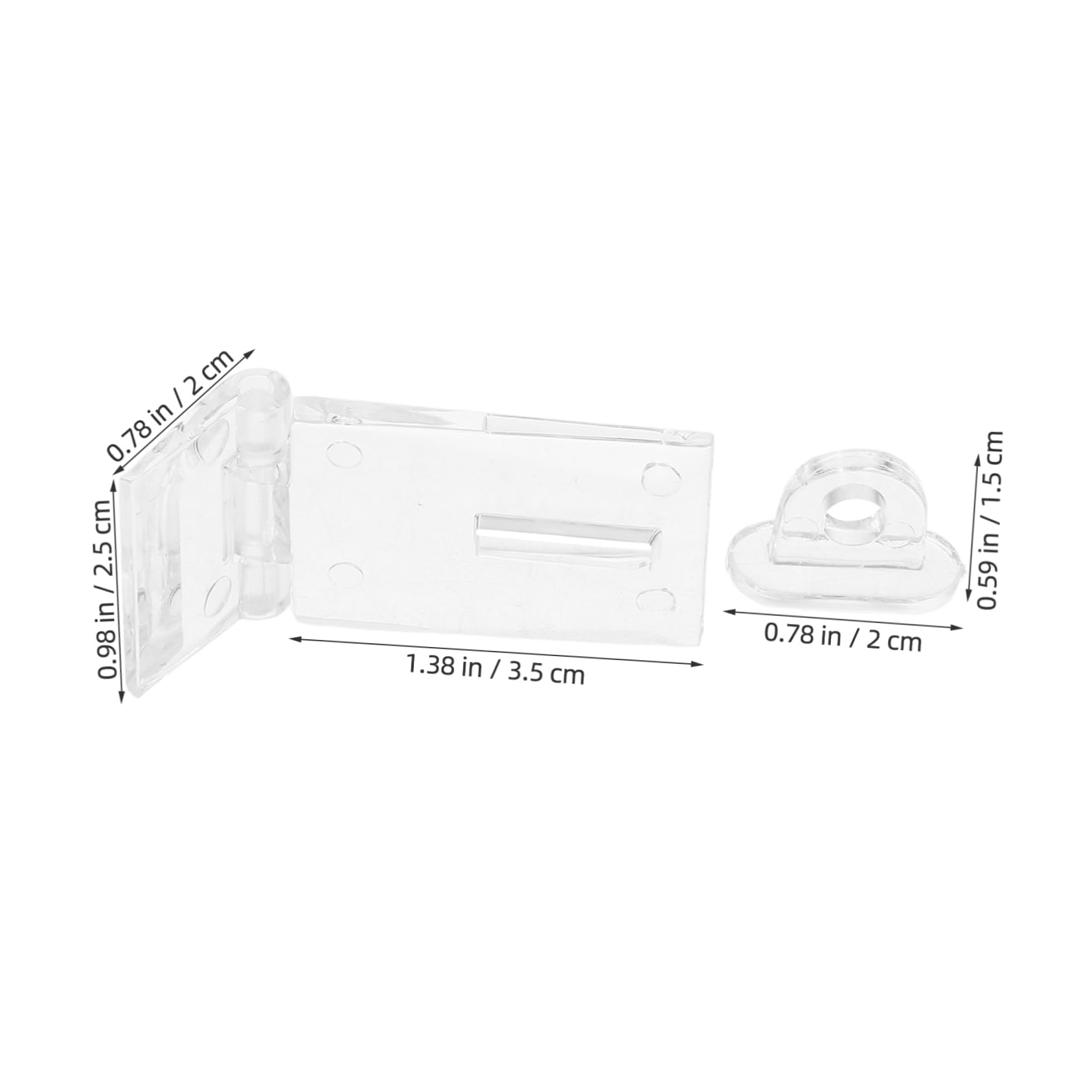 Cabilock 3Pcs Transparent Acrylic Latch Hasp Clear Hinge Buckle for Doors and Windows Small Hasp Latch for Jewelry Box and Cabinet Security and Reliable Latch