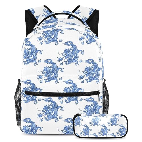 Sac à dos en porcelaine et trousse multicolore pour enfants et étudiants