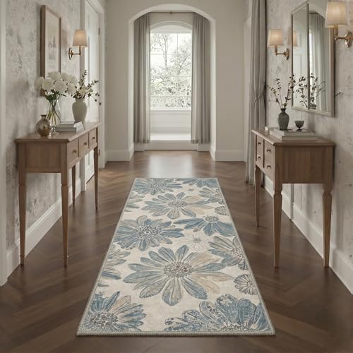Tapete Bavni 2x5 ft reciclable con diseño floral miniatura 1